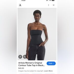 Aritzia Black Strapless Top